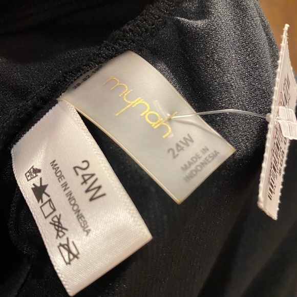 Zipper Front One Piece Swimsuit Black 24W NWT - Picture 5 of 9